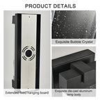 19" Black Aluminum Outdoor Wall Light -Elegant Bubble Crystal Glow