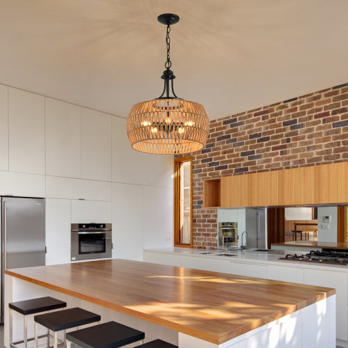 19" Boho Hemp Rope Pendant Light (Bulb Not Included)