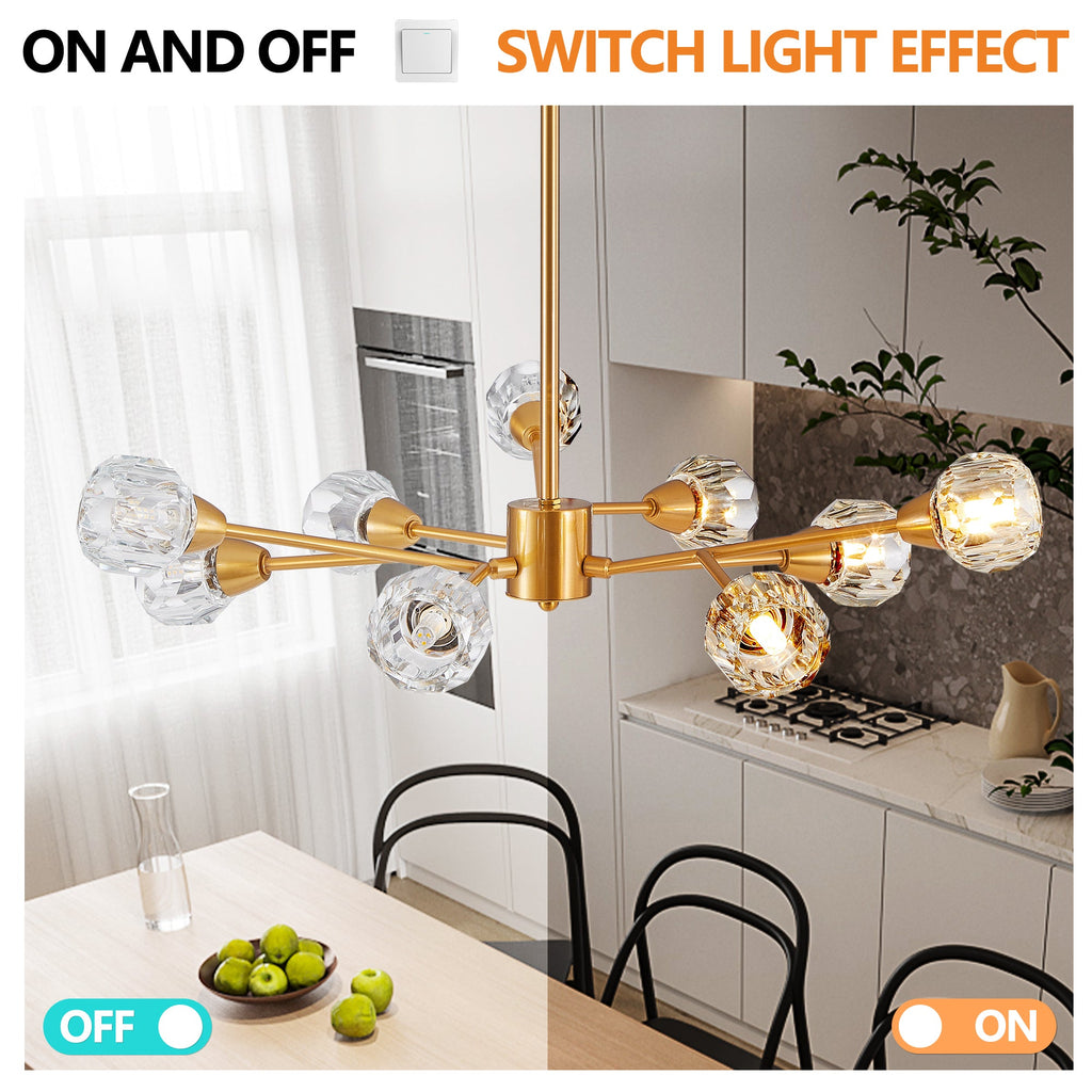 28" Modern Crystal Chandelier -Radiant Elegance &amp; Contemporary Charm