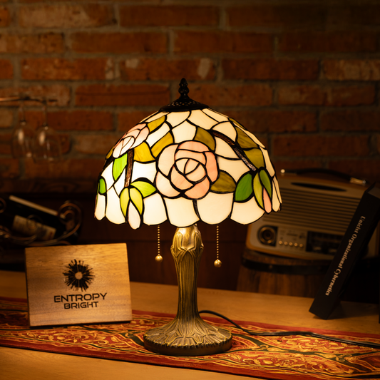 Rose Garden Glow Tiffany Table Lamp