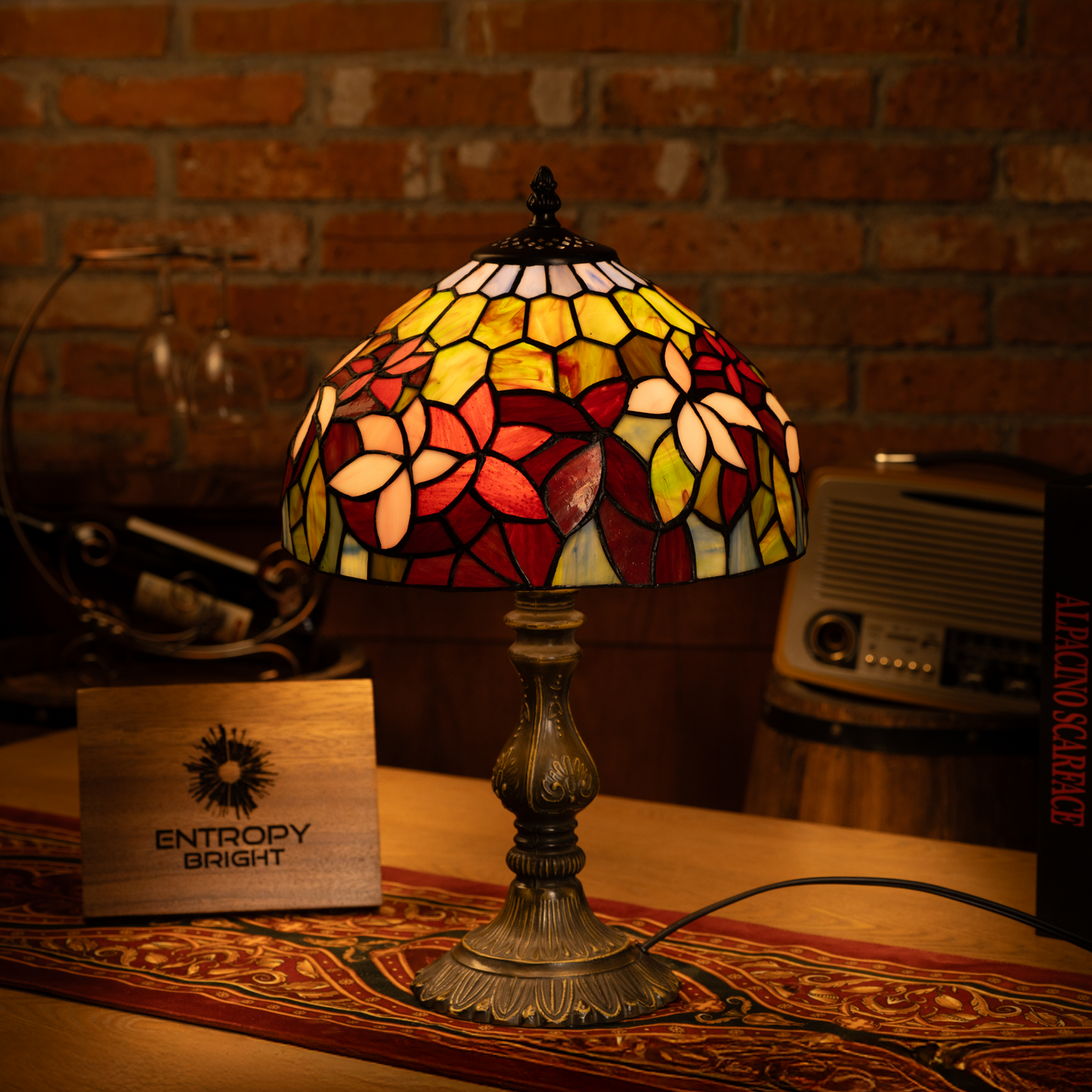 Amber Glow Harmony Tiffany Table Lamp