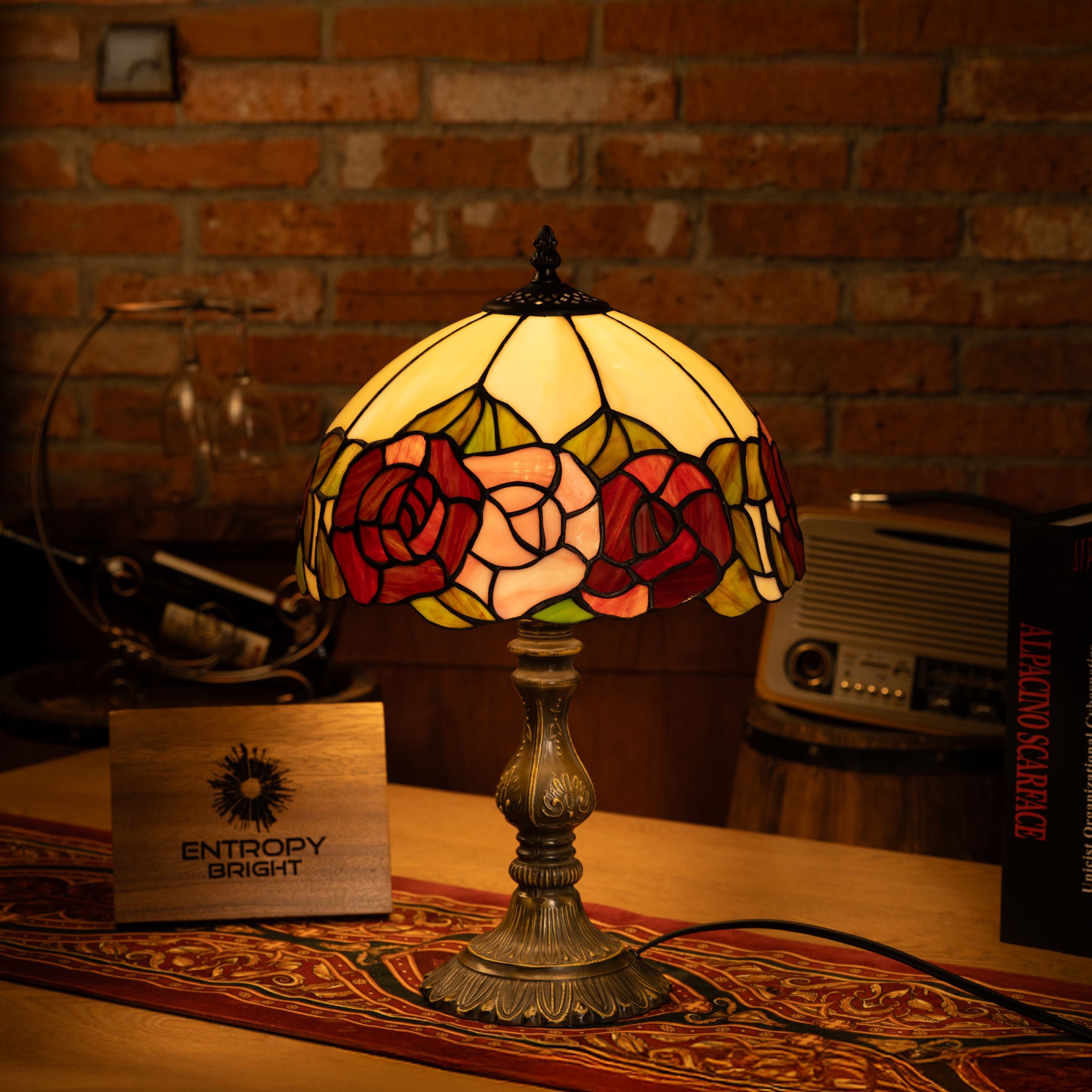 Blush Petal Harmony Tiffany Table Lamp