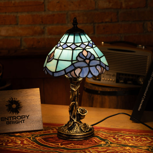 Azure Wave Bloom Tiffany Table Lamp