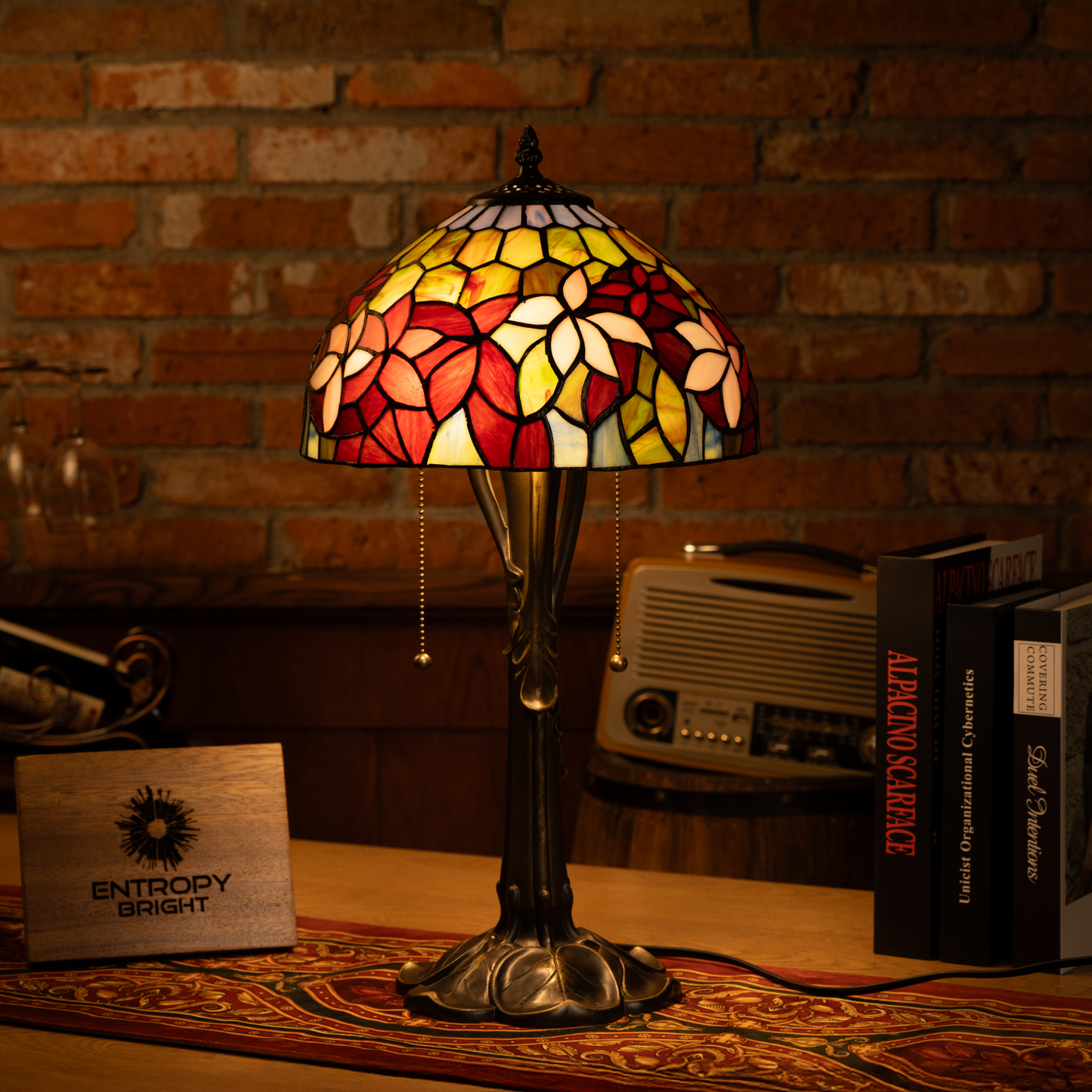 Amber Glow Harmony Tiffany Table Lamp