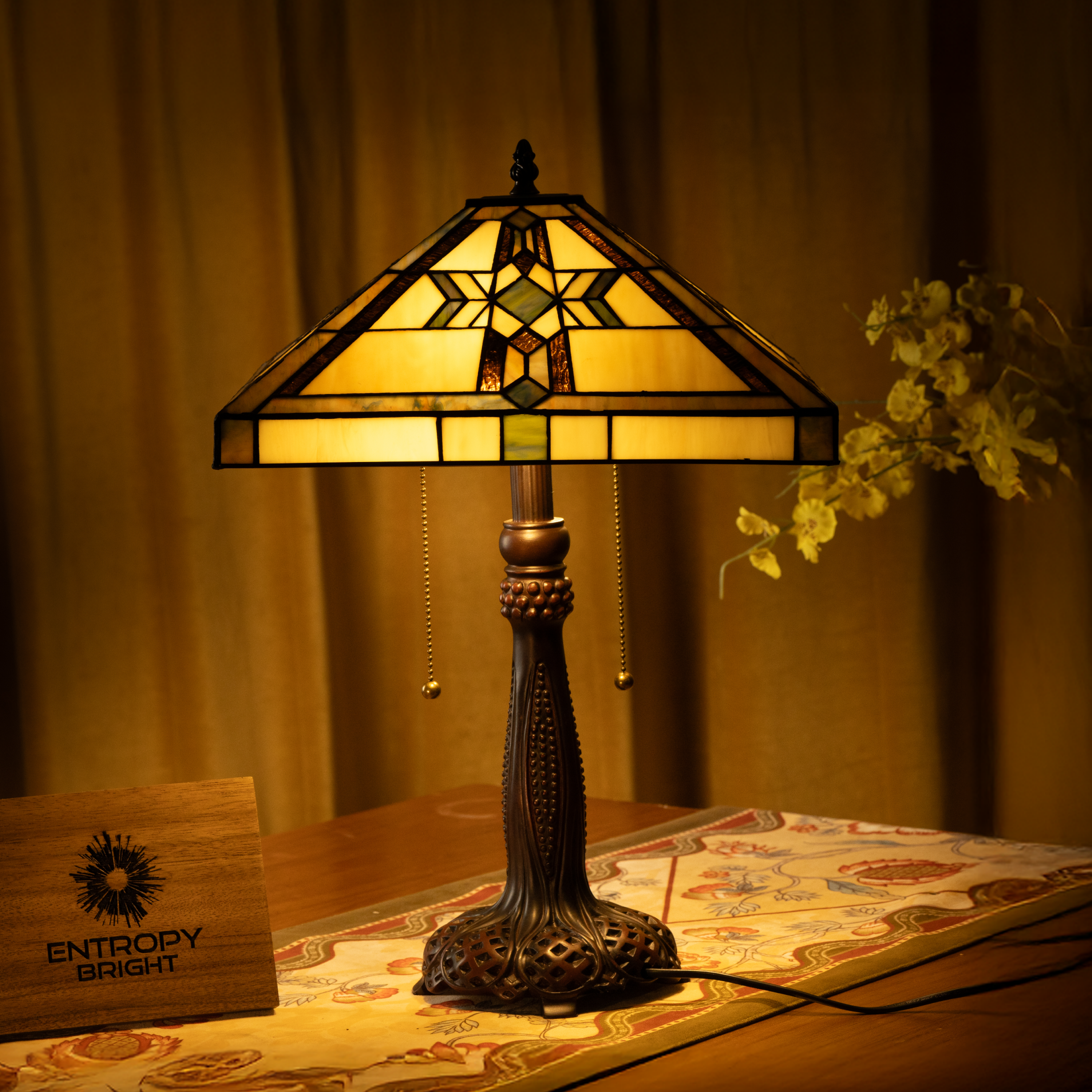 Artisan Amber Tiffany Lamp