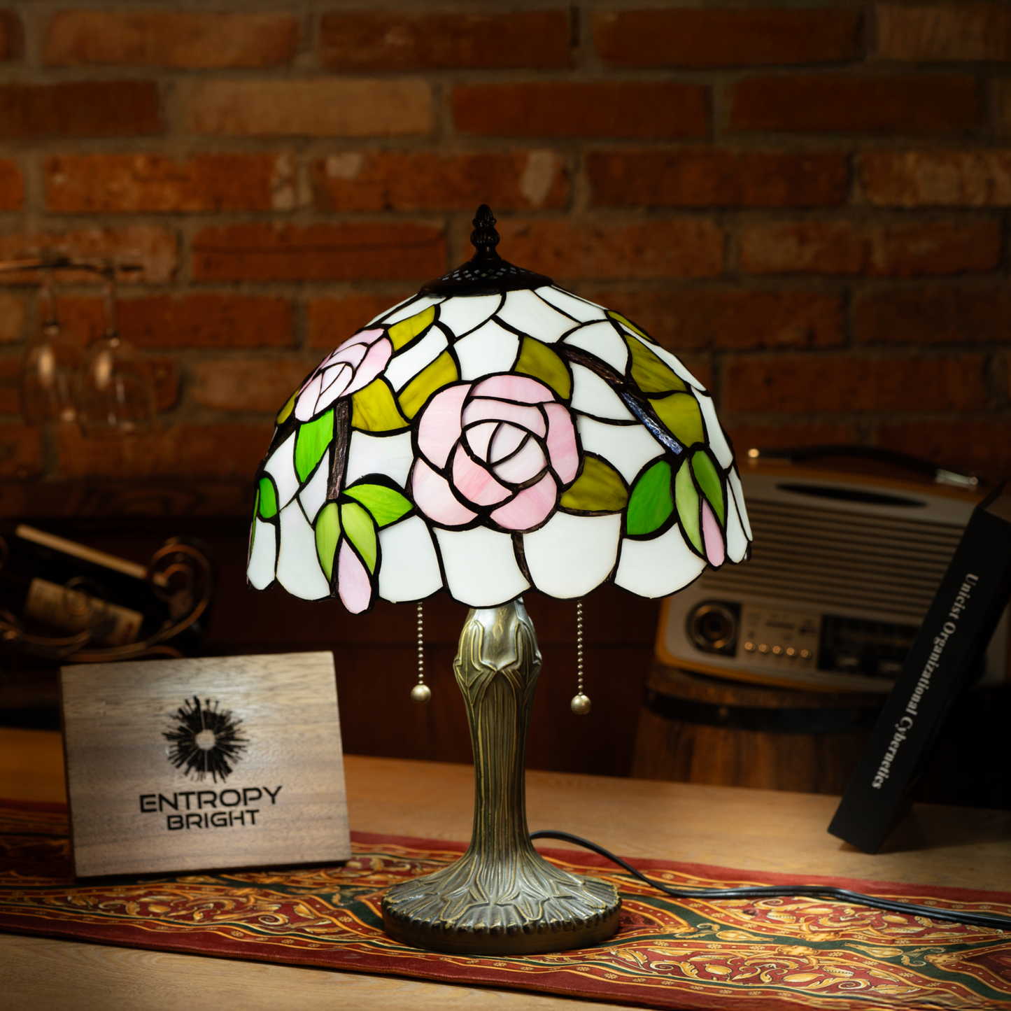 Rose Garden Glow Tiffany Table Lamp