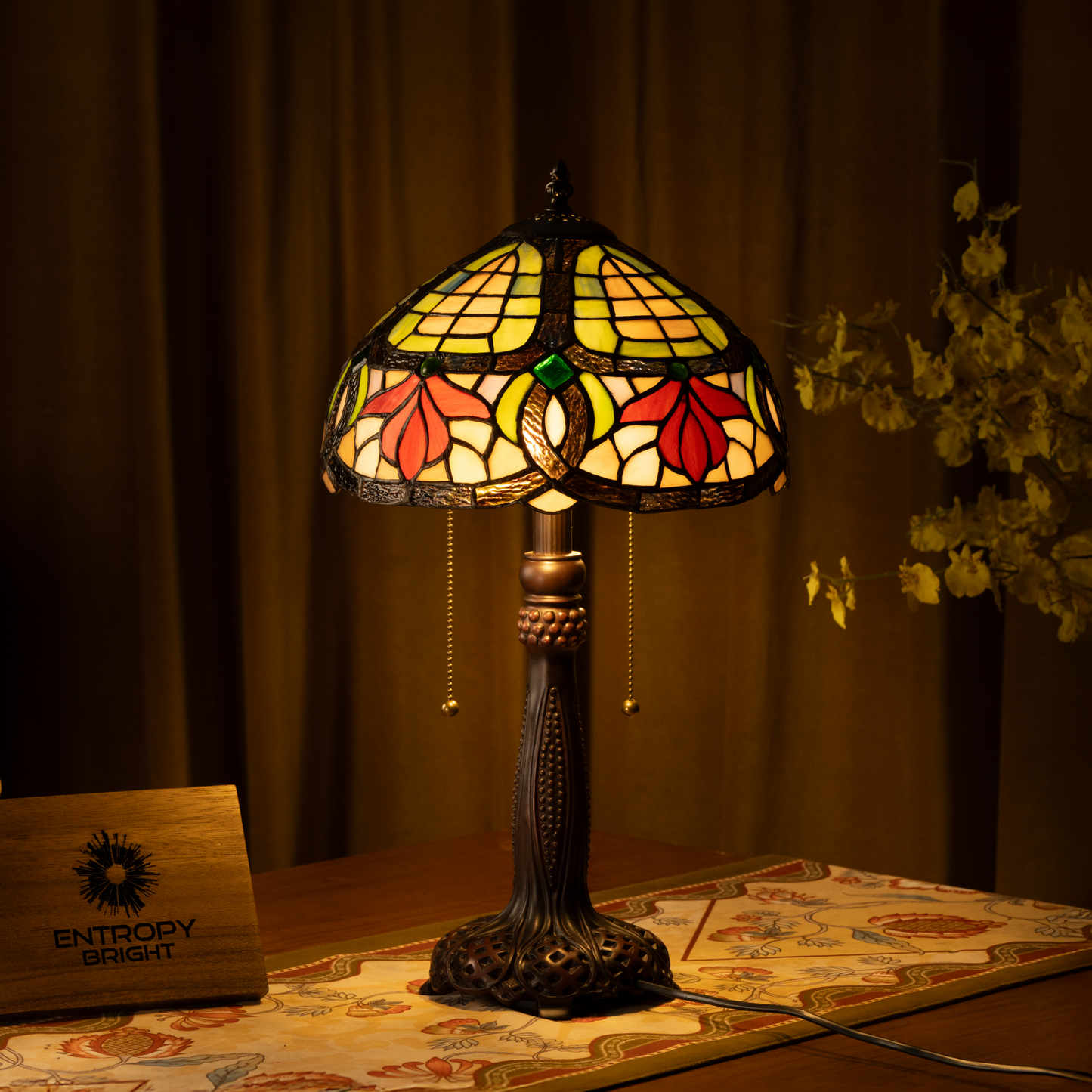 Ruby Garden Tiffany Table Lamp