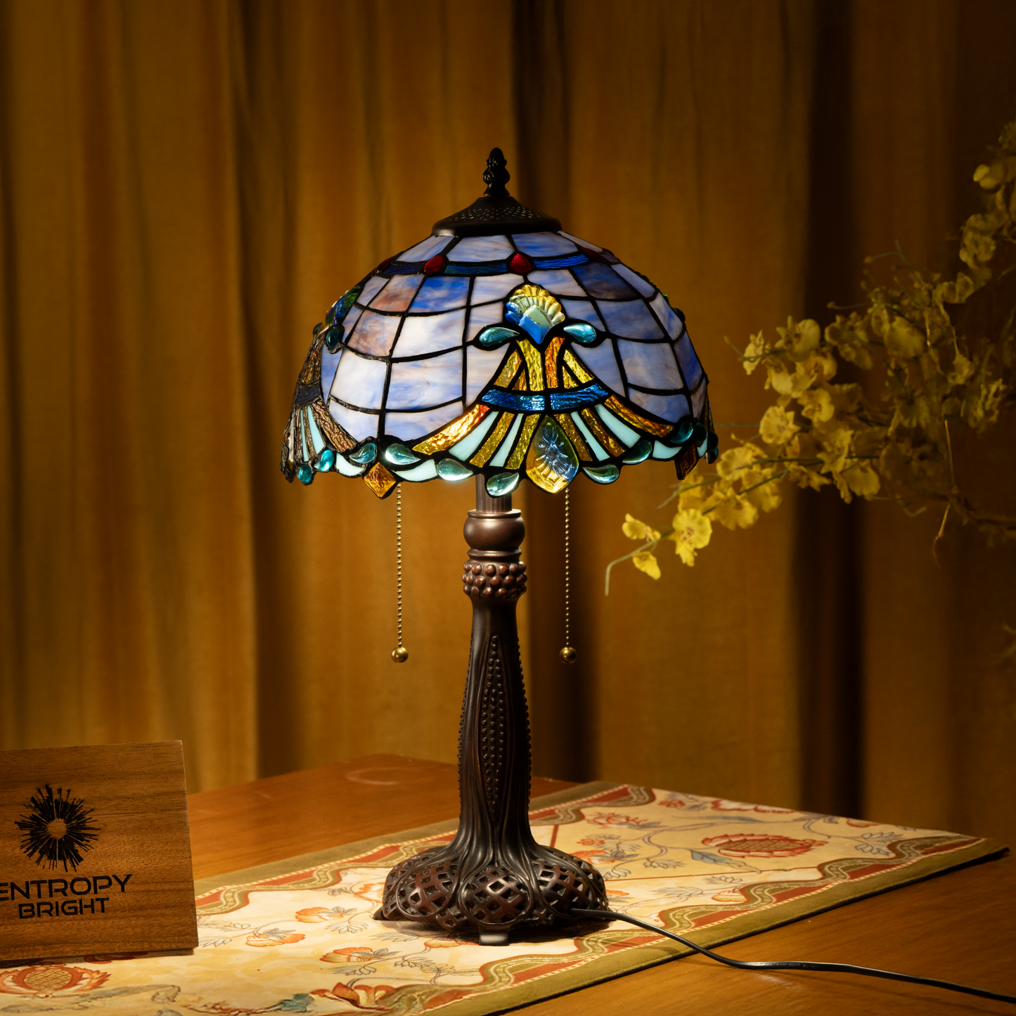 Royal Blue Elegance Tiffany Table Lamp