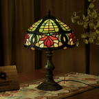 Crimson Bloom Tiffany Table Lamp