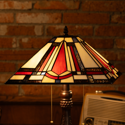 Amber Striped Elegance Tiffany Lamp