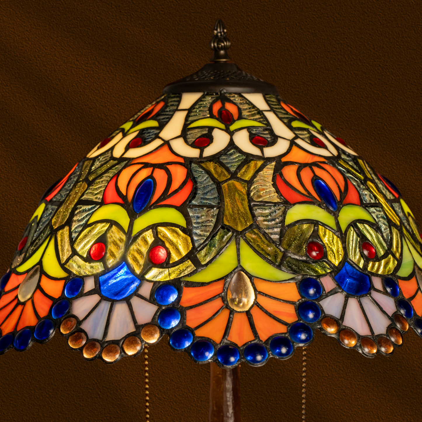 Rooster Sunrise Tiffany Table Lamp