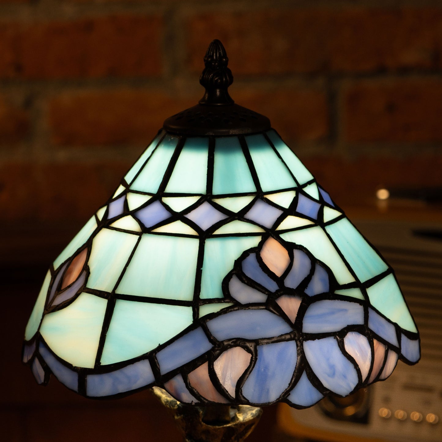 Azure Wave Bloom Tiffany Table Lamp