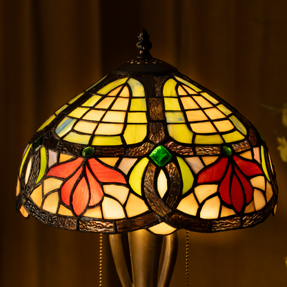 Lampe de table Tiffany à pétales d'automne