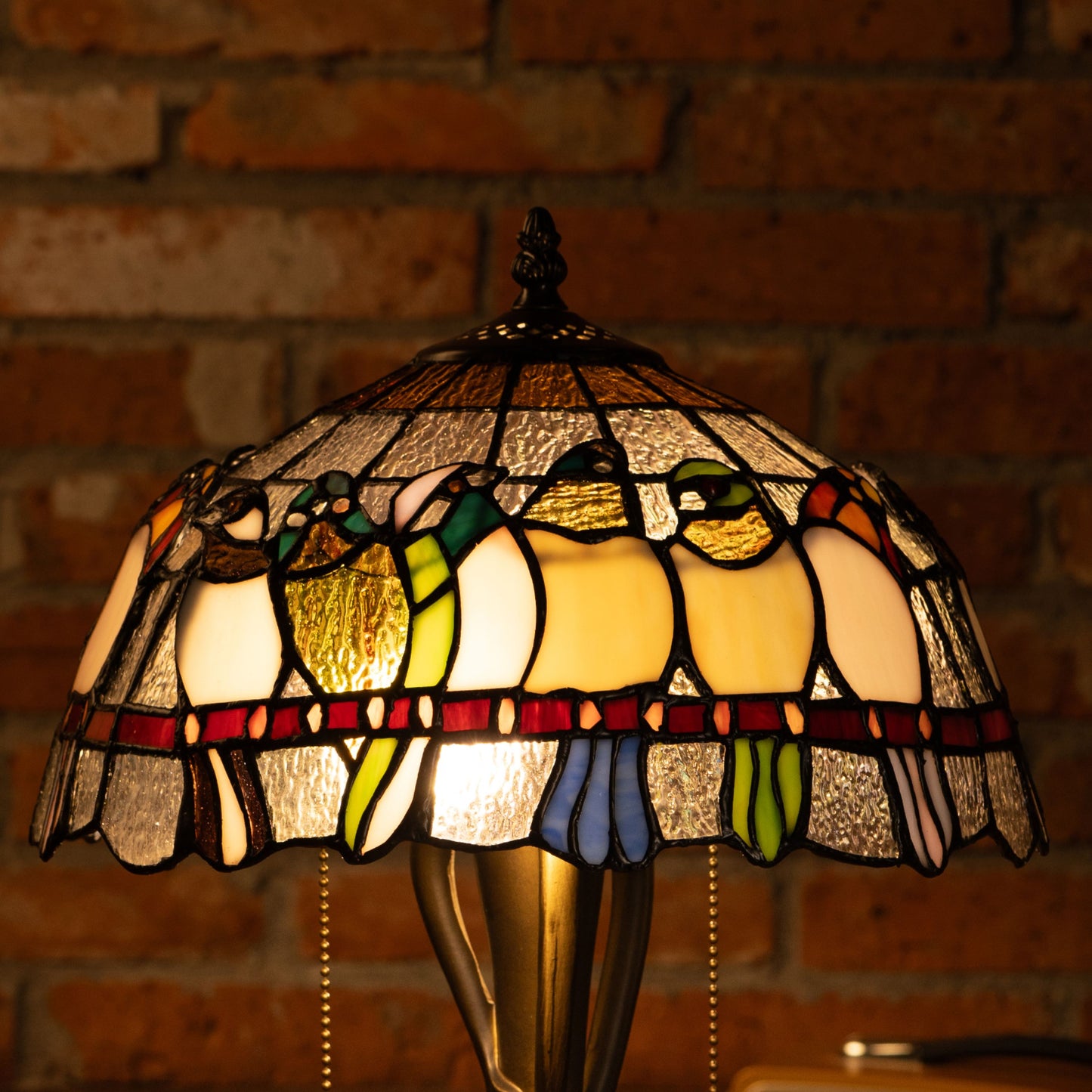 Radiant Ember Bloom Tiffany Table Lamp