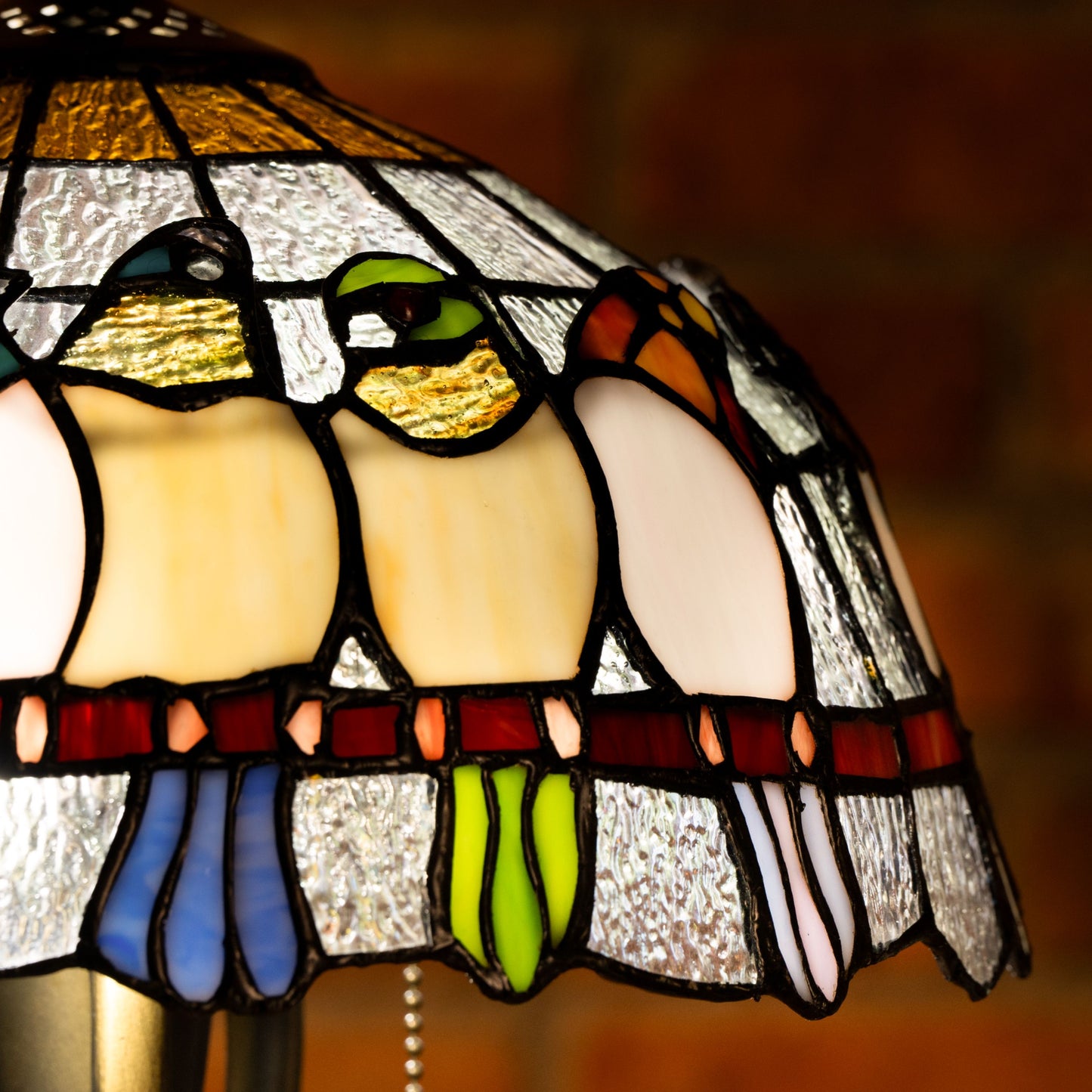 Radiant Ember Bloom Tiffany Table Lamp