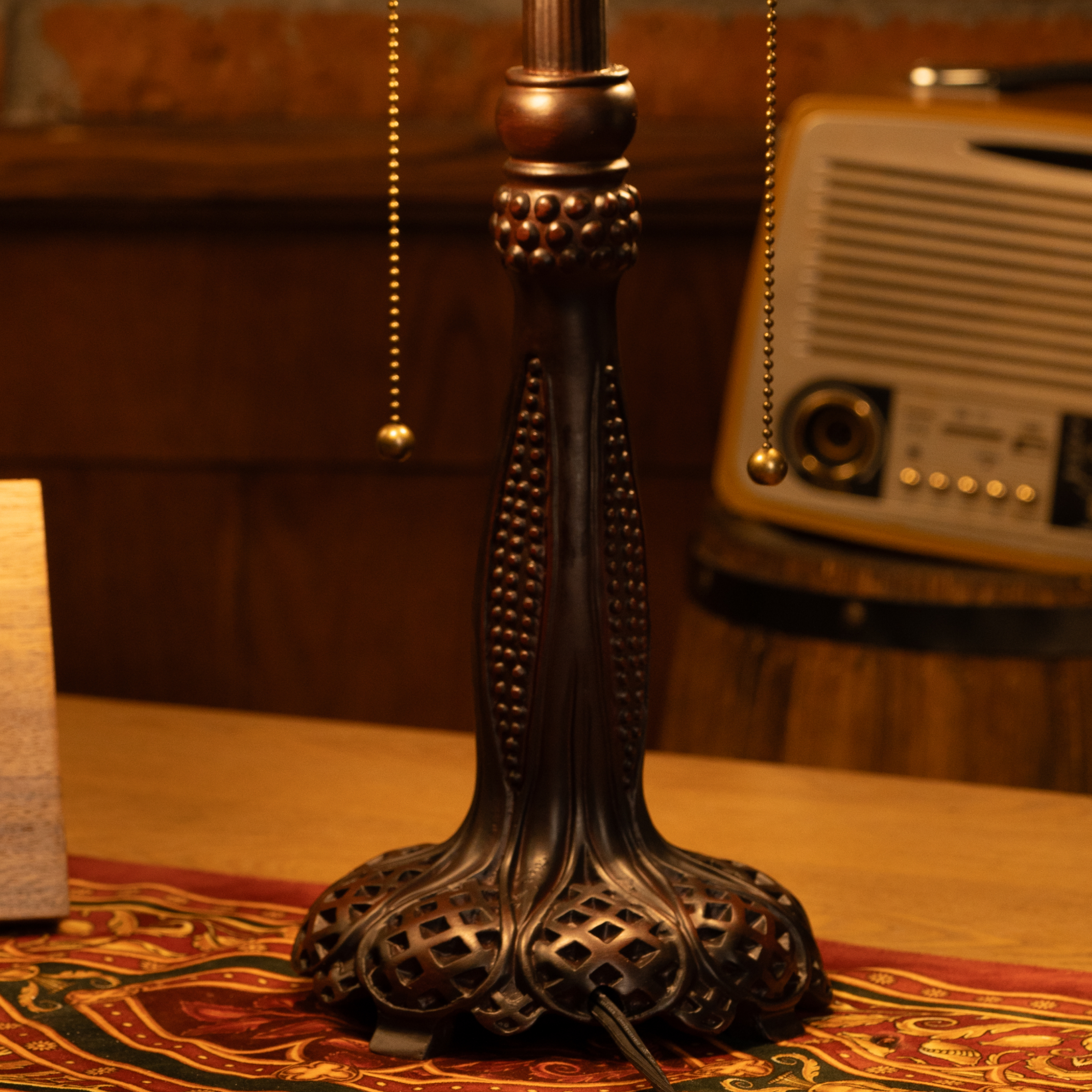 Amber Striped Elegance Tiffany Lamp