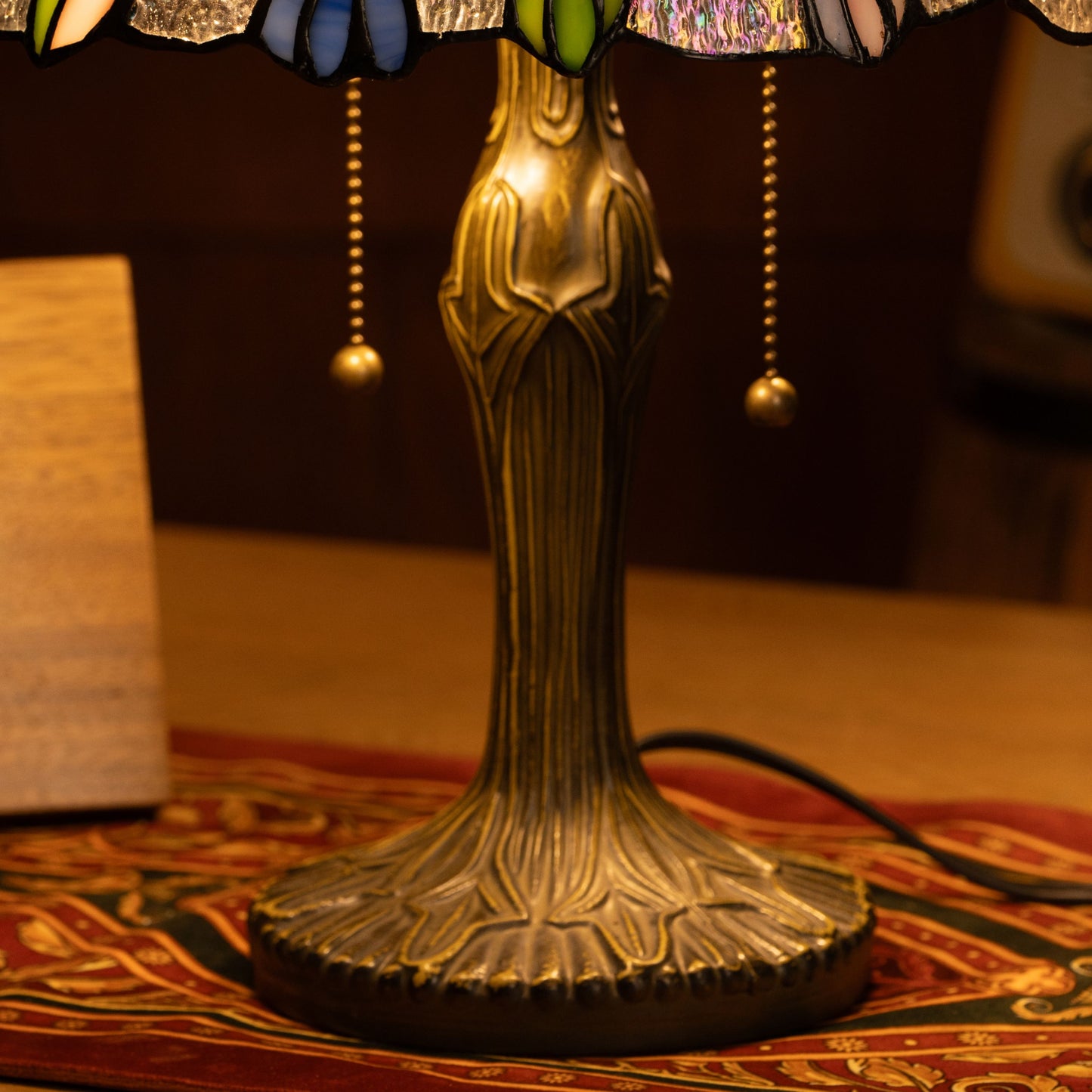 Radiant Ember Bloom Tiffany Table Lamp
