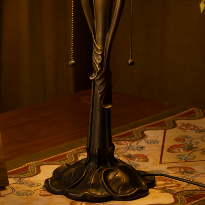 Lampe de table Tiffany à pétales d'automne