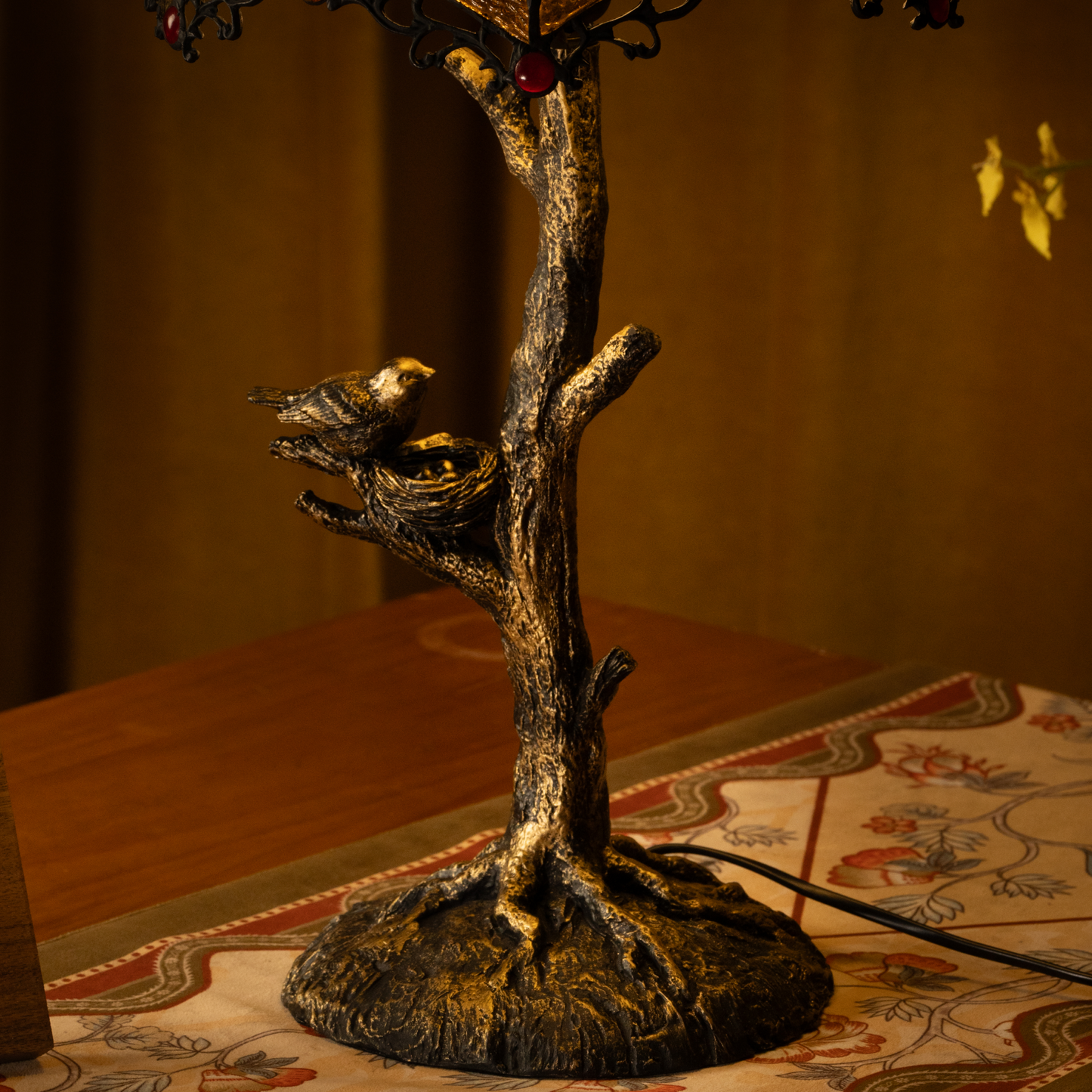 Blue Petal Grove Tiffany Table Lamp