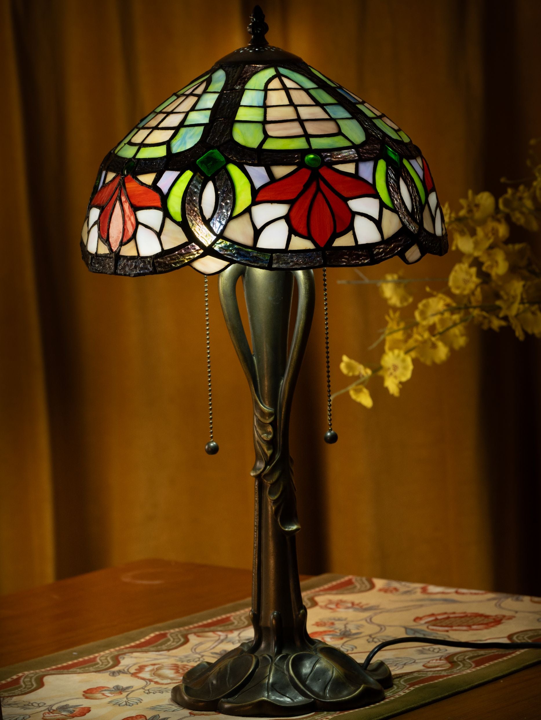 Autumn Petals Tiffany Table Lamp