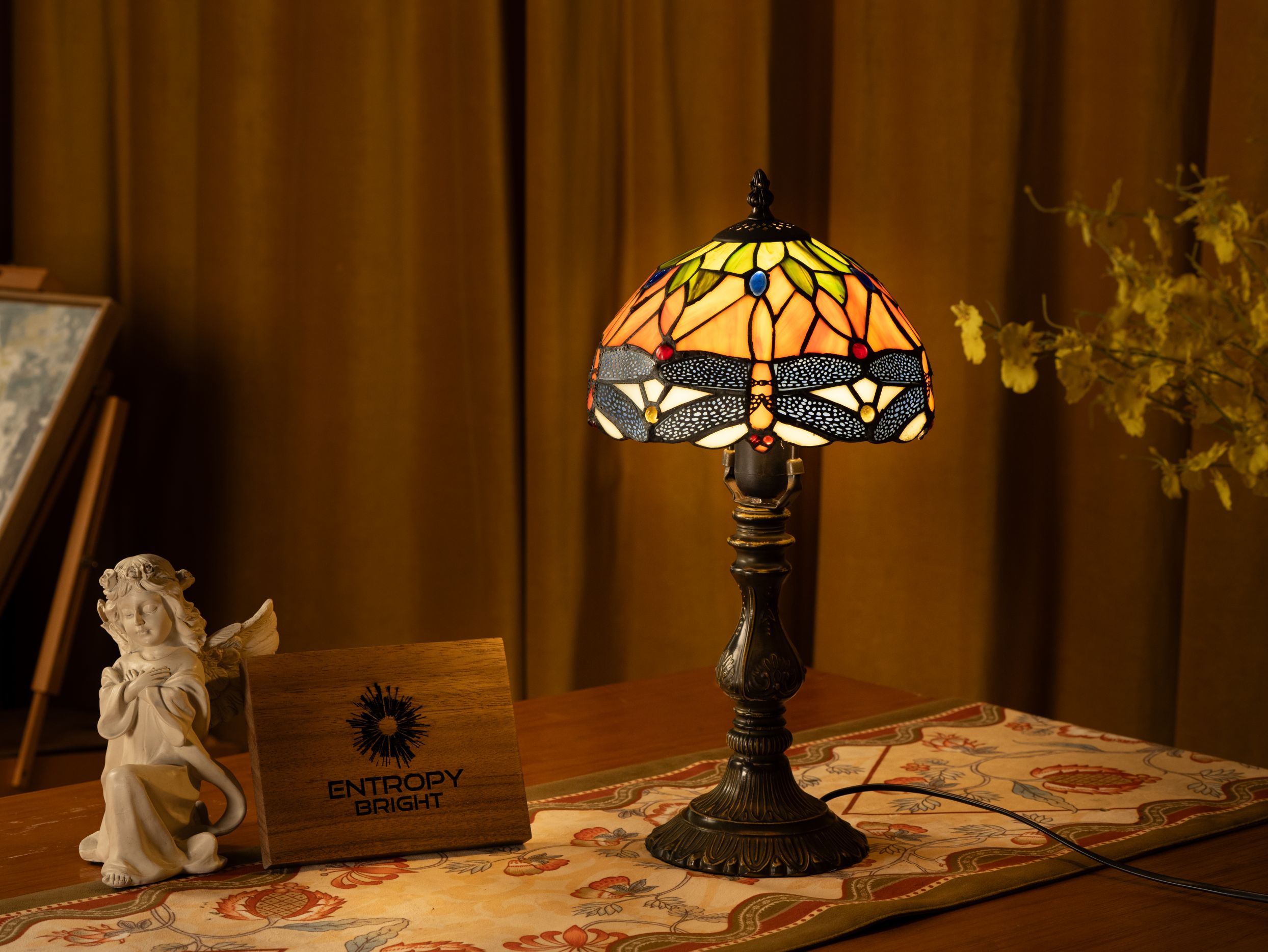 Lampe de table Tiffany Golden Wings