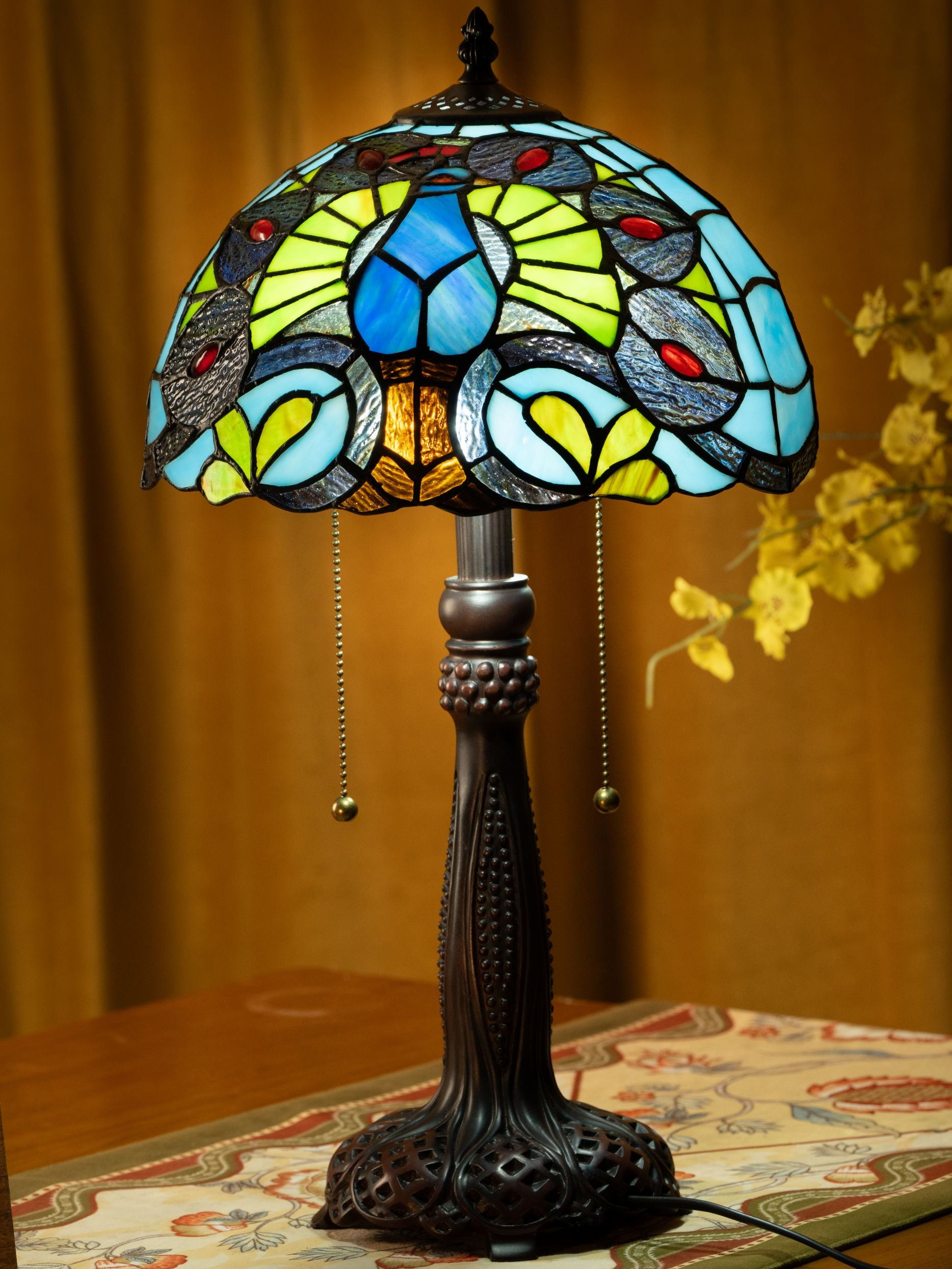 Lampe de table Tiffany Mystic Leaf