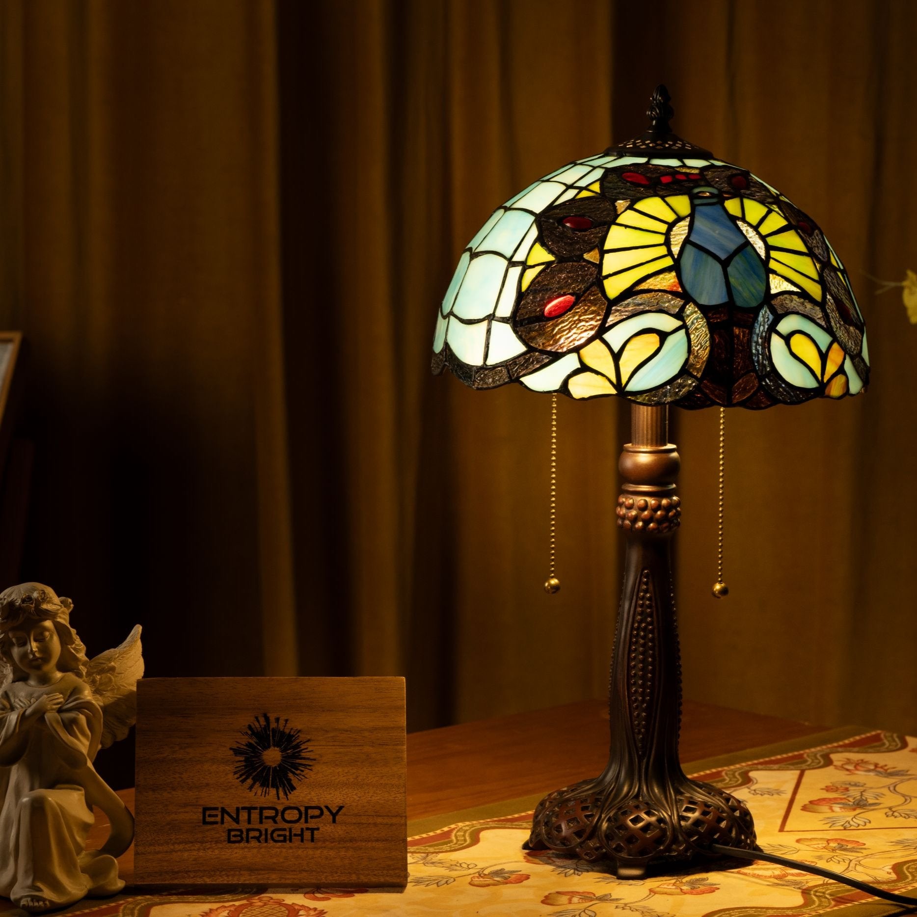 Lampe de table Tiffany Mystic Leaf