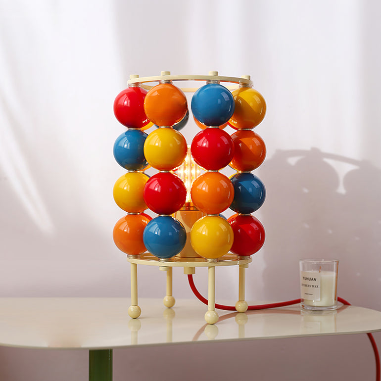 Chromed and Colorful Table Lamp – Modern Simplicity