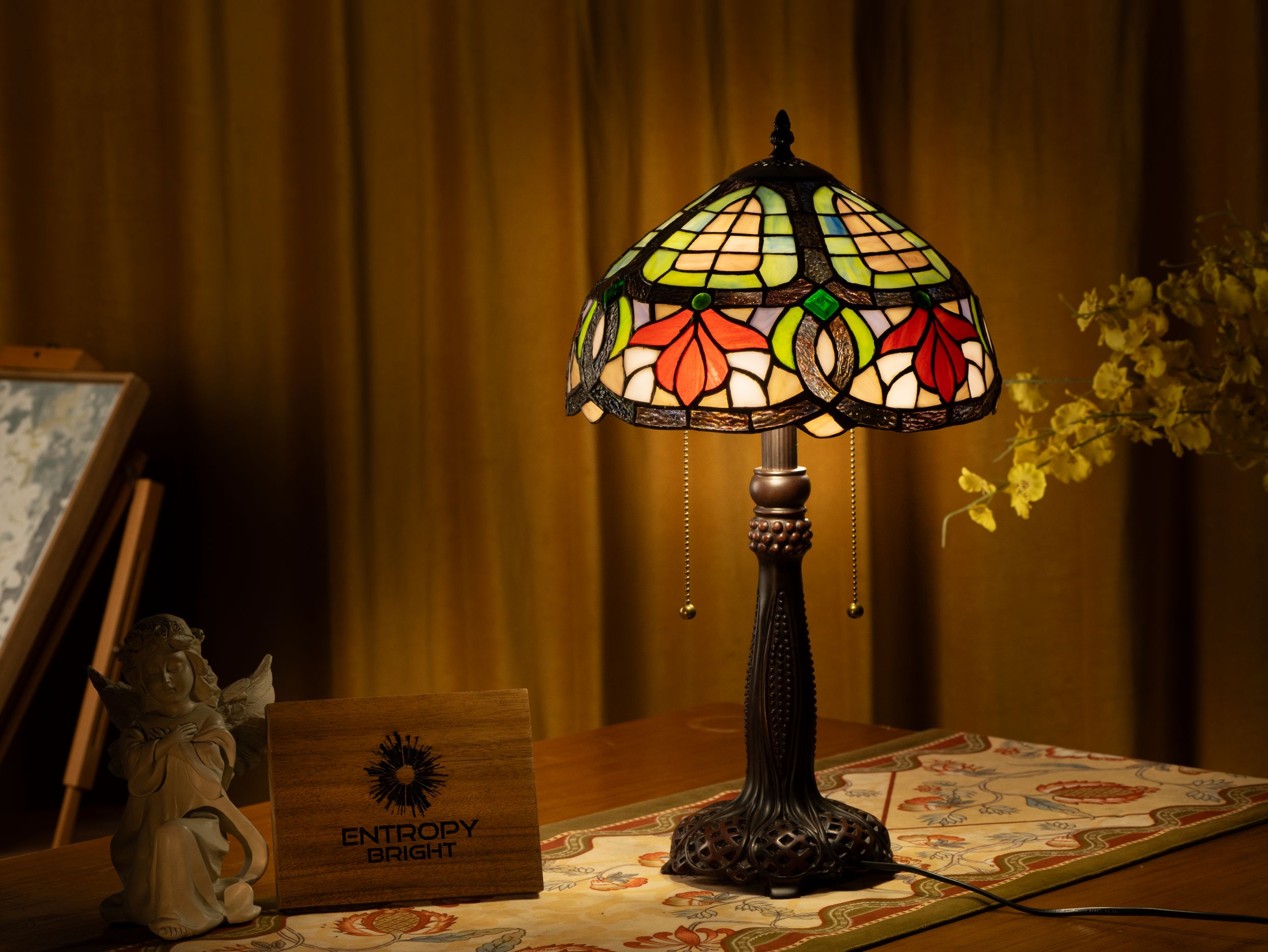 Ruby Garden Tiffany Table Lamp
