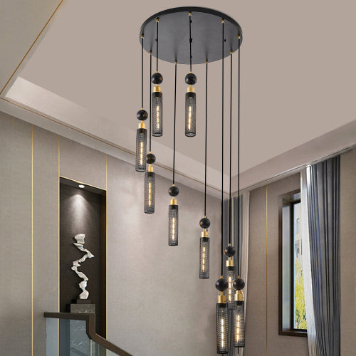 Modern Industrial Multi-Light Pendant Chandelier Light