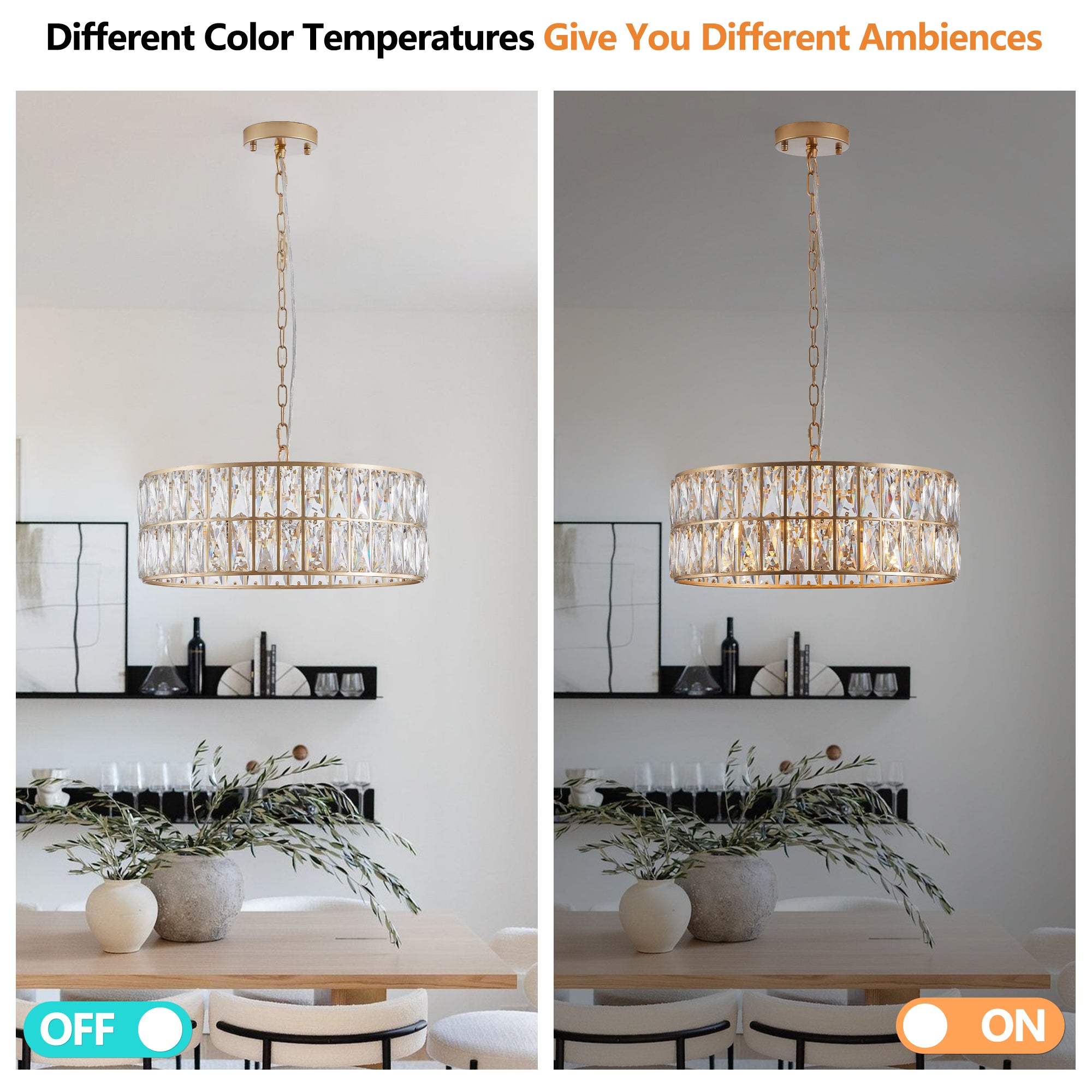 Modern Crystal Drum Chandelier – Timeless Elegance &amp; Radiant Glow