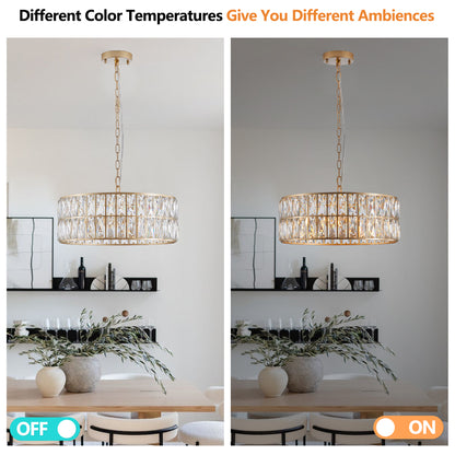 Modern Crystal Drum Chandelier – Timeless Elegance &amp; Radiant Glow