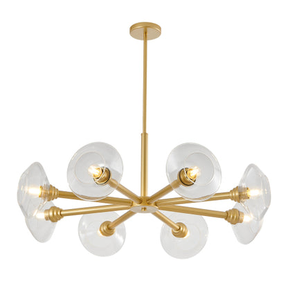 Modern Gold Sputnik Chandelier with Clear Glass Shades (Bulb Not Included)