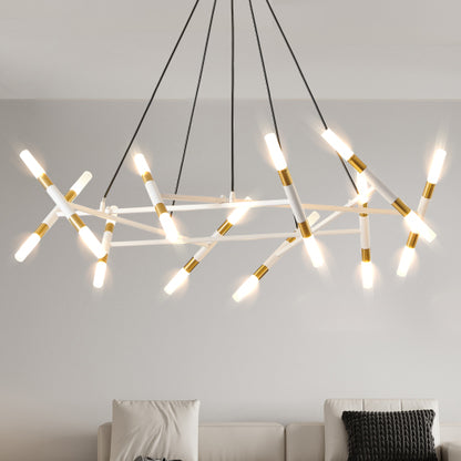 41" Black & Golden Modern Chandelier Light Fixture (Bulb Not Included)
