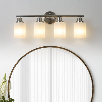 Modern Vanity Bathroom Mirror Light, Frosted White Glass  (Bulb Not Included)