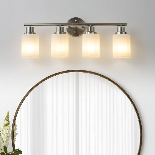 Modern Vanity Bathroom Mirror Light, Frosted White Glass  (Bulb Not Included)