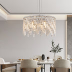 Luxurious Silver Crystal Chandelier -Timeless Elegance &amp; Modern Glamour