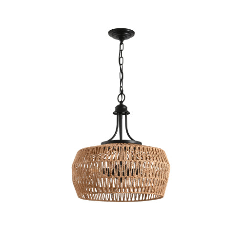 19" Boho Hemp Rope Pendant Light (Bulb Not Included)