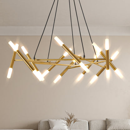 41" Black & Golden Modern Chandelier Light Fixture (Bulb Not Included)