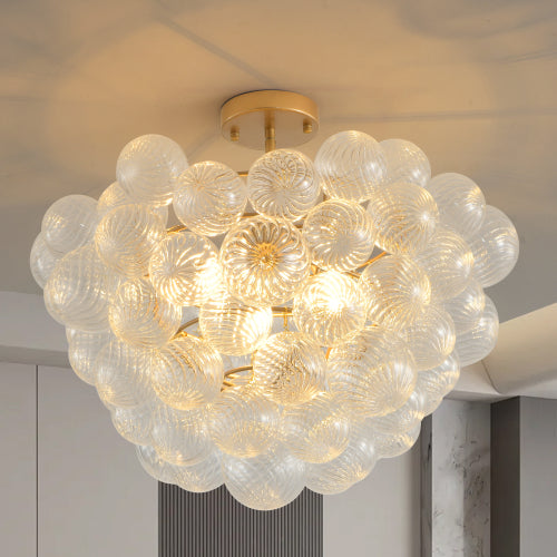 23.6-Inch Gold Ceiling Pendant Light (Non Adjustable Height, No Bulbs)