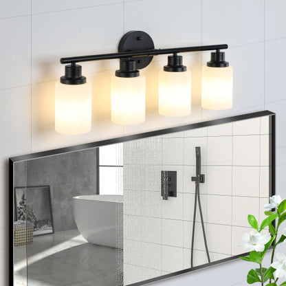 Modern Vanity Bathroom Mirror Light, Frosted White Glass  (Bulb Not Included)