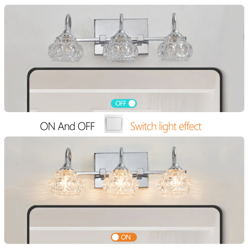 17" Brushed Nickel Finish Vintage Crystal Vanity Light   (No Bulbs)