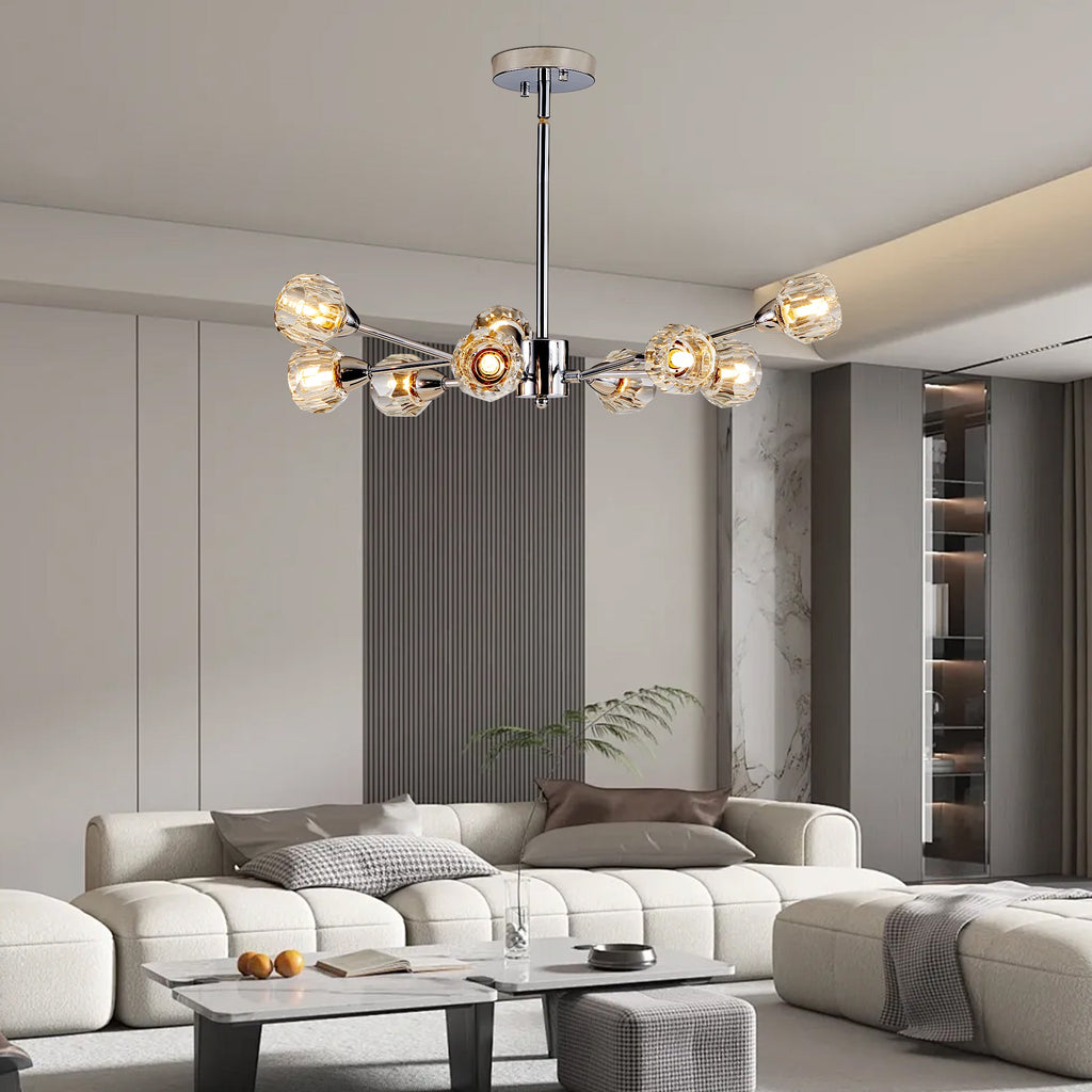 28" Modern Crystal Chandelier -Sophisticated Brilliance &amp; Contemporary Elegance