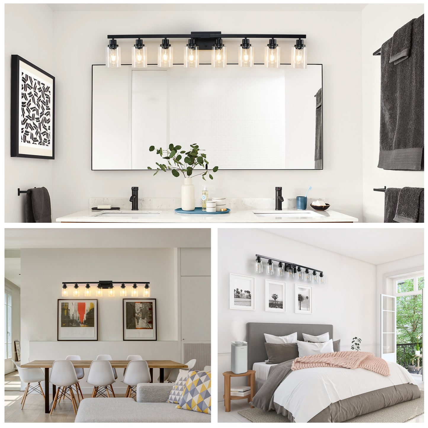 Modern Black  Bathroom Vanity Light Fixture (No Bulbs)