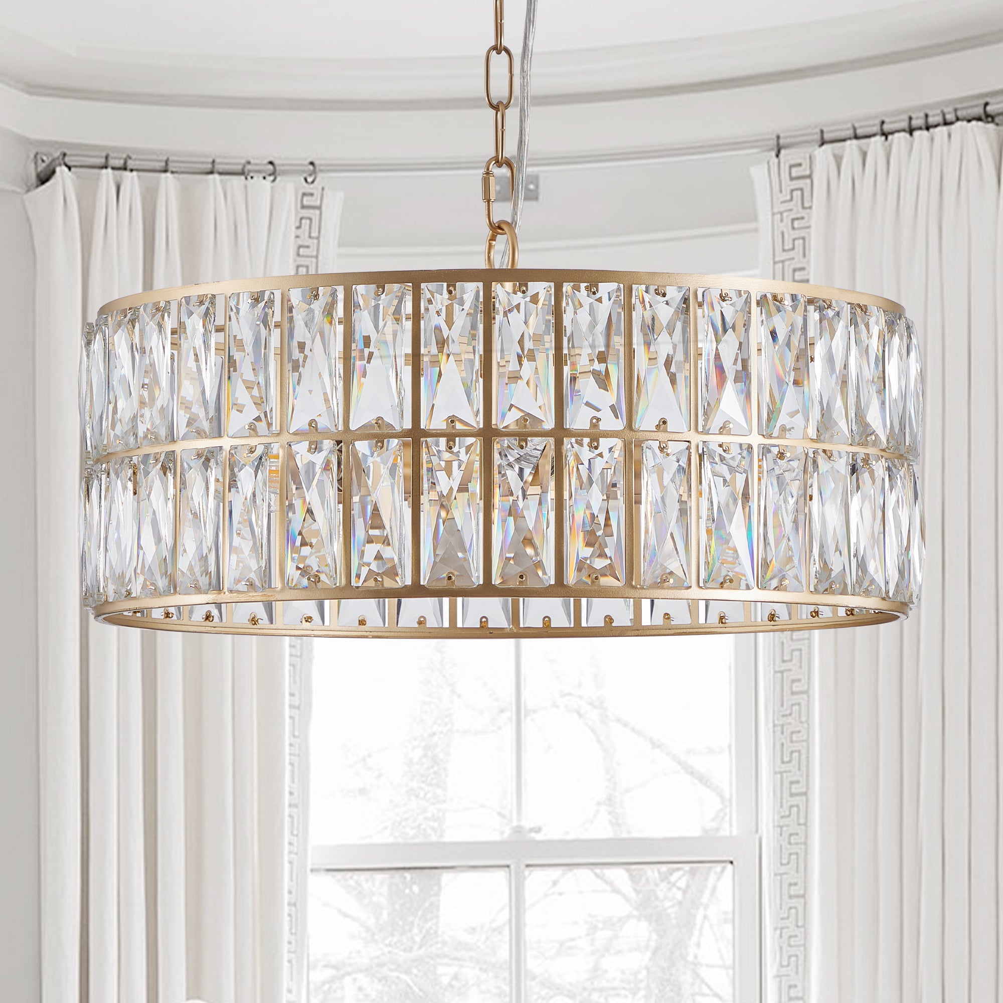 Modern Crystal Drum Chandelier – Timeless Elegance &amp; Radiant Glow