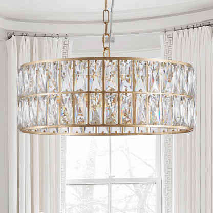 Modern Crystal Drum Chandelier – Timeless Elegance &amp; Radiant Glow