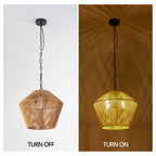 17" Boho Hemp Rope Pendant Light -Handcrafted Farmhouse Elegance