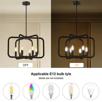 Black 6-Light Pendant Light Chandelier