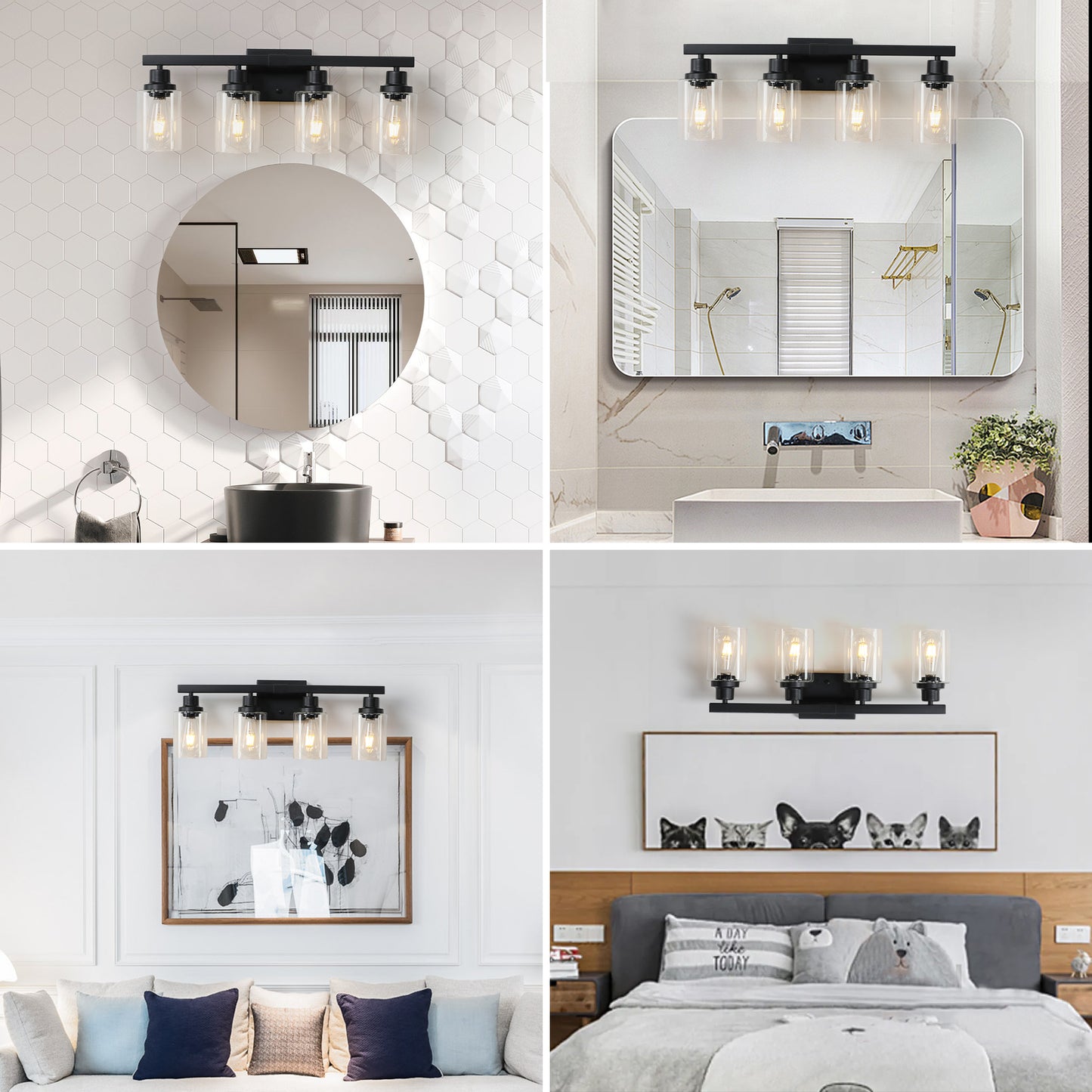 Modern Black  Bathroom Vanity Light Fixture (No Bulbs)