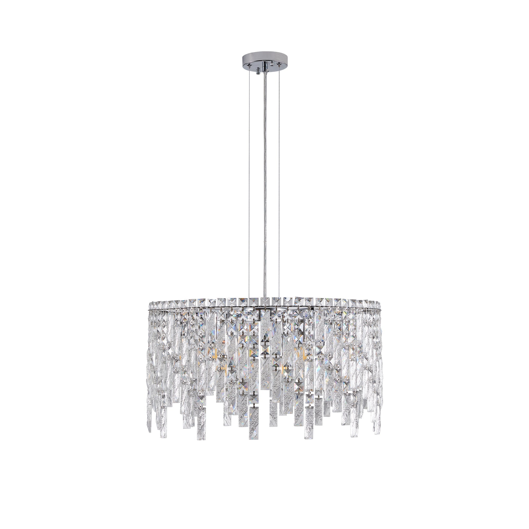 Luxurious Silver Crystal Chandelier -Timeless Elegance &amp; Modern Glamour
